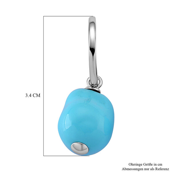 EVER TRUE Sleeping Beauty T&uuml;rkis farbe Muschelperle Ohrringe Nickelfreies Messing rhodiniert image number 4