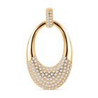 Weißer Zirkonia Anhänger 925 Silber Gelbgold Vermeil