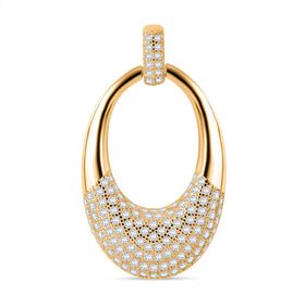 Weißer Zirkonia Anhänger 925 Silber Gelbgold Vermeil