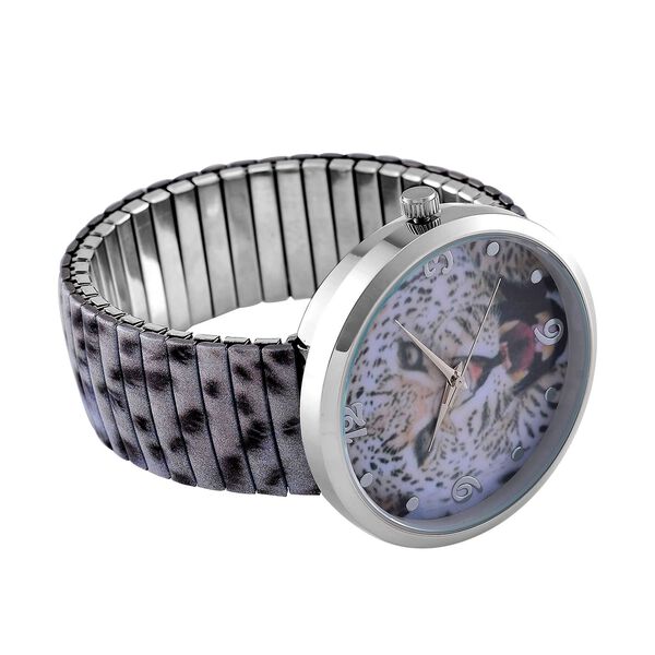 STRADA - Japanisches Uhrwerk, Flexible Uhr, Schneeleopard image number 5