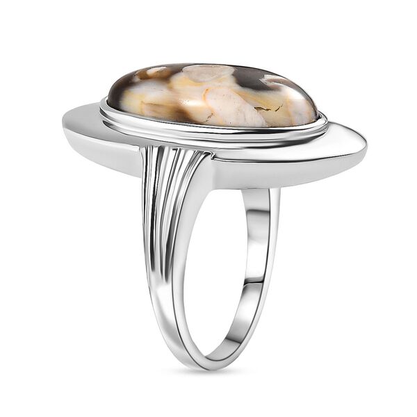 Der Schimmer der Natur - Erdnuss Holz Jaspis Ring 316L Edelstahl (Größe 17.00) ca. 7.75 ct image number 3