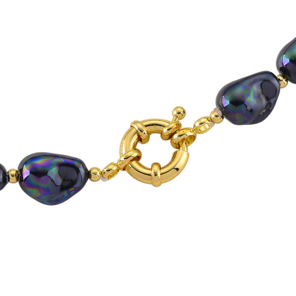 Pfauenfarbene Muschelkernperle 50cm Halskette image number 5