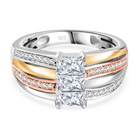 Moissanit Tricolor Ring, ca. 1,11 ct