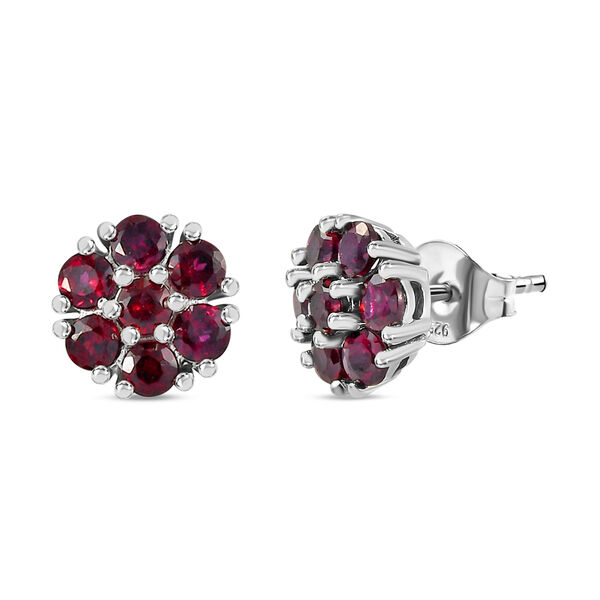 Anthill Granat Silber Floral Ohrstecker 1,20 Ct image number 4