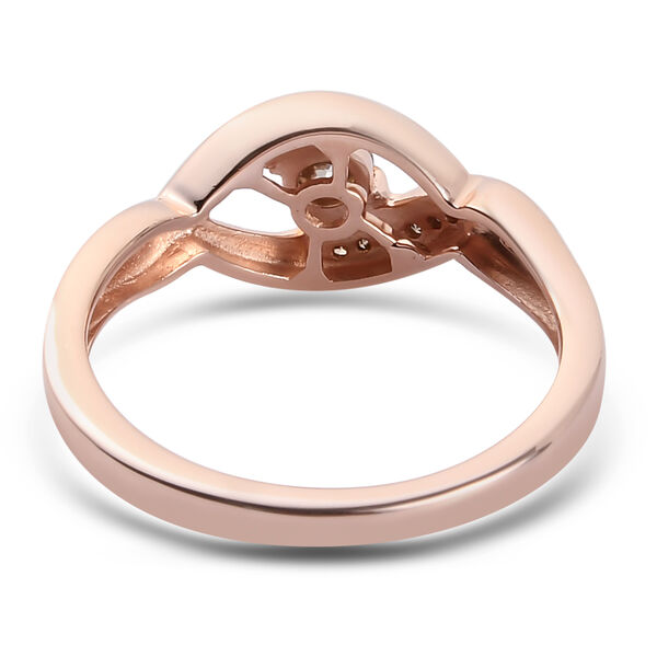 Champagner Diamant Ring 925 Silber Rosegold Vermeil image number 6