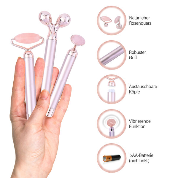 3-in-1 Rosenquarz Massagegerät image number 17