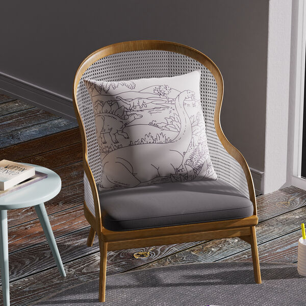 2er Set DIY Malen: Kissenbezug mit 8 Wasserfarbstiften, 45x45 cm, Fisch und Dino image number 1