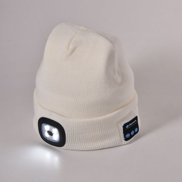 Strickmütze mit LED Licht, weiß image number 2