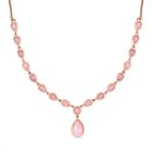 Nat&uuml;rliche Peruanische Rosa-Opal Halskette, ca. 45 cm 925 Silber Ros&eacute;gold Vermeil, ca. 9.80 ct