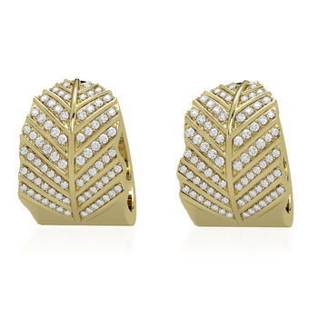 CLARTE Moissanit Ohrringe 925 Silber Gelbes Gold ca. 0.53 ct