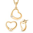 2er Set Weißer Diamant Anhänger und Ohrringe im Schmuckset