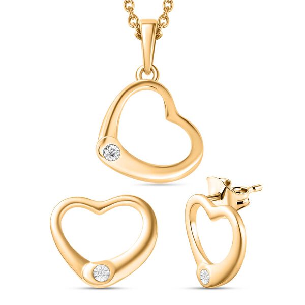 2er-Set- Herz Diamant Schmuckset