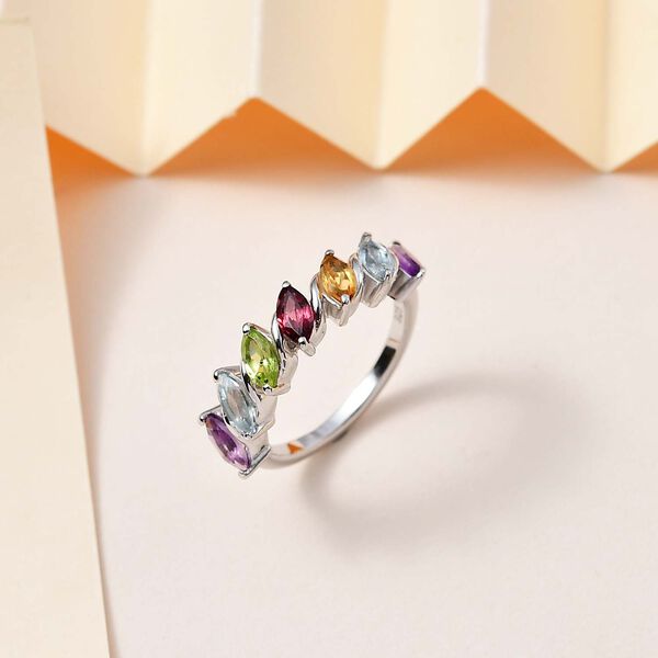 Mehrfarbige Ring 925 Silber rhodiniert (Größe 17.00) ca. 1.78 ct image number 2