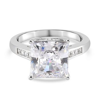 LUSTRO STELLA Hergestellt mit SWAROVSKI ZIRKONIA Solit&auml;r-Ring 925 Silber Platin-&Uuml;berzug