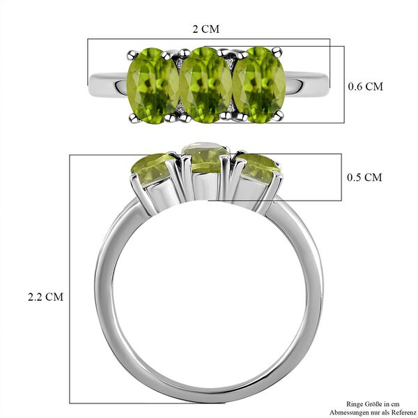 Nat&uuml;rlicher Peridot Ring, Edelstahl (Gr&ouml;&szlig;e 16.00) ca. 1.60 ct image number 7