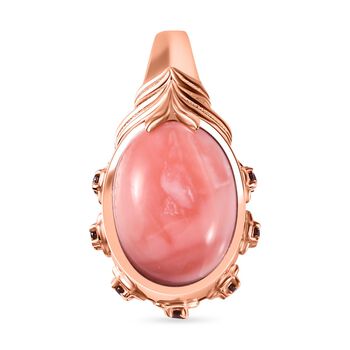 AAA Oregon Pfirsich Opal und Mosambik Granat Anh&auml;nger - 4,07 ct.