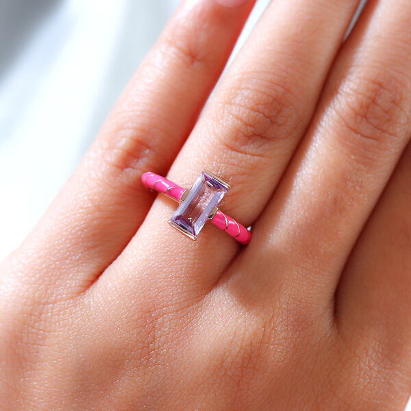 Rosa Amethyst Ring 925 Silber ros&eacute;vergoldet  ca. 1,35 ct image number 3