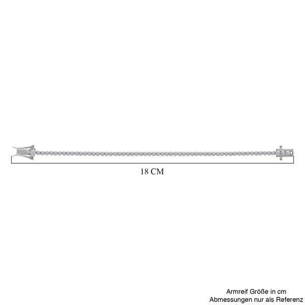 Lab Grown Diamant VS-EF Armband SGL zertifiziert ca. 19 cm 925 Silber platiniert ca. 1,00 ct. image number 4