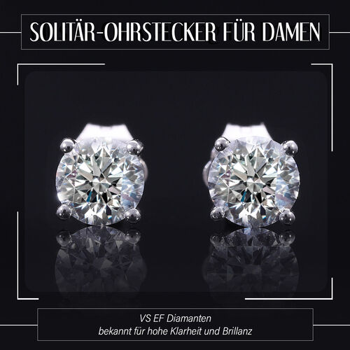 LUXURIANT DIAMOND- SGL zertifizierte VS-EF Labor Diamant Ohrringe in 585 Weißgold - 1 ct. image number 8
