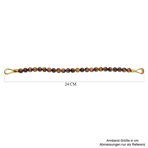Gelbes Tigerauge Armband, ca. 20 cm, Edelstahl goldfarben ca. 112.50 ct image number 6