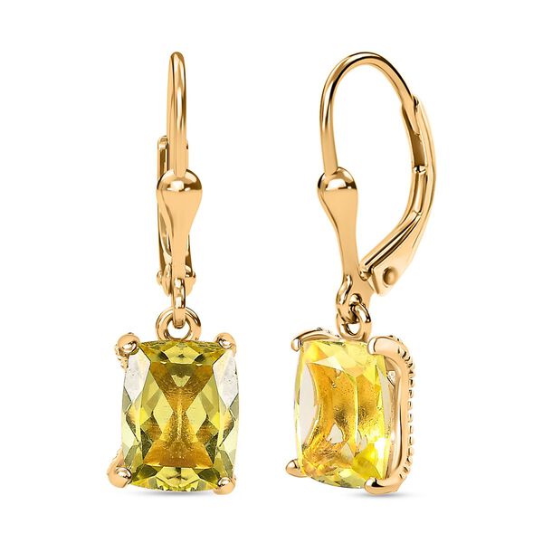 AA Ouro Verde-Quarz Ohrringe 925 Silber vergoldet ca. 4.49 ct