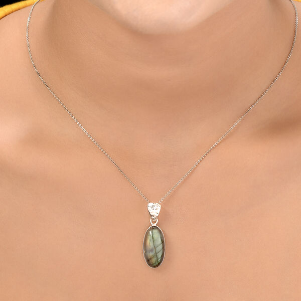 Labradorit-Anh&auml;nger, 925 Silber ca. 7,83 ct image number 3