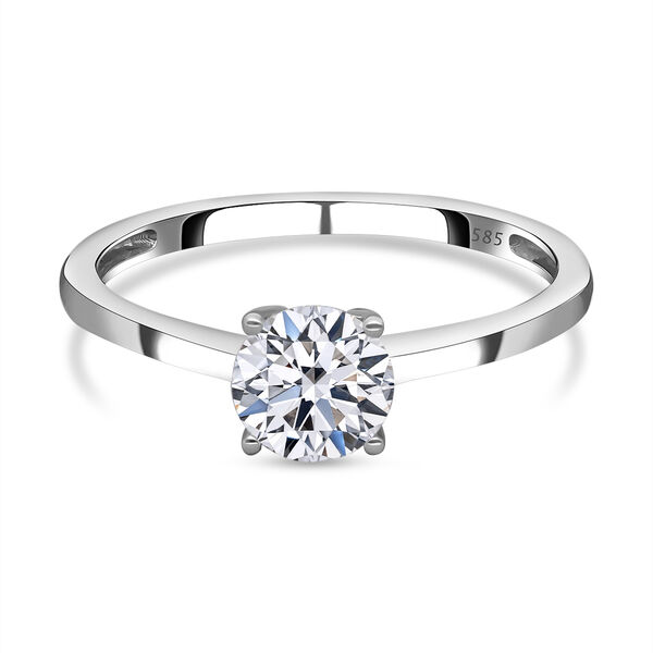 LUXURIANT IGI zertifizierter SI-GH Labor Diamant Ring in 585 Wei&szlig;gold- 1 ct.