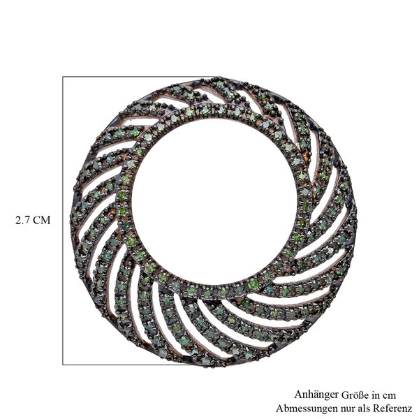 Grüner Diamant Anhänger 925 Silber platiniert ca. 0.50 ct image number 4