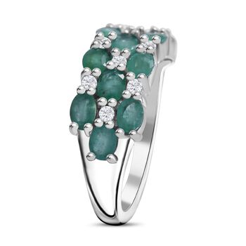 AA Kagem sambischer Smaragd und Zirkon-Ring -  2,21 ct.