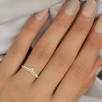 Diamant-Ring, 925 Silber Gelbgold Vermeil  ca. 0,25 ct