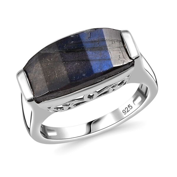 AAA Labradorit Ring 925 Silber rhodiniert (Gr&ouml;&szlig;e 17.00) ca. 9,50 ct image number 4