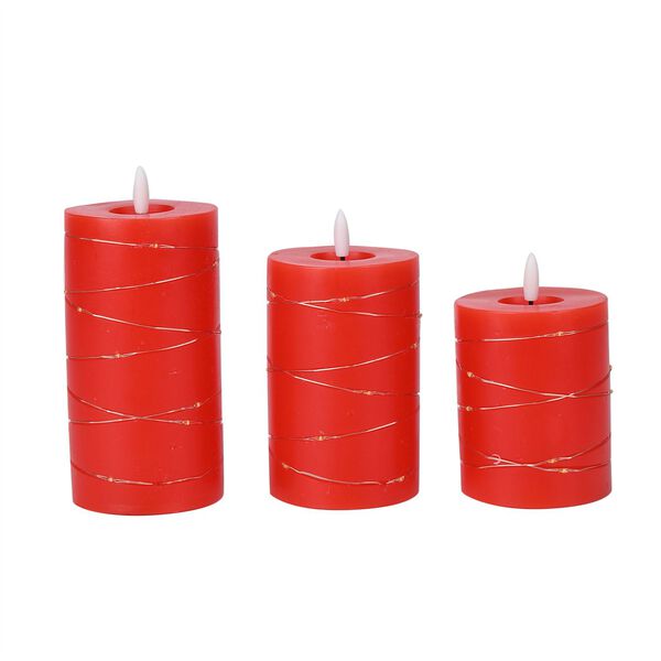 3er Set LED-Kerzen, rot image number 5