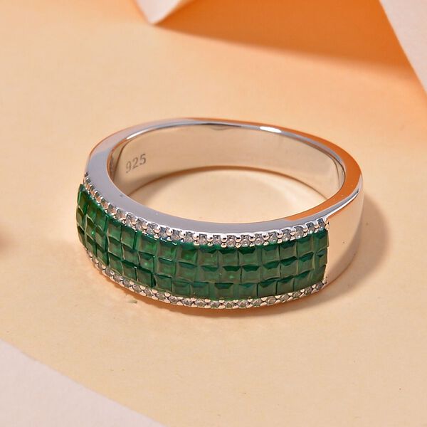 Gr&uuml;ner und wei&szlig;er Zirkonia Ring image number 2