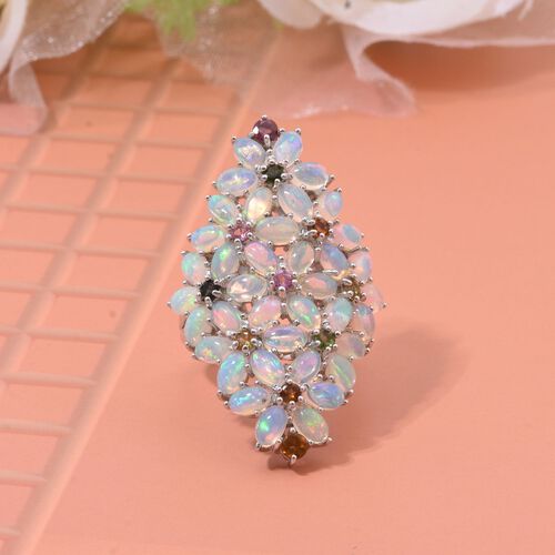 AA Natürlicher, äthiopischer Welo Opal und Multi-Turmalin-Ring - 6,97 ct. image number 1