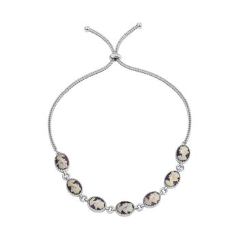 Italienische Kamee Armband aus Conch-Muschel in Silberton, 19cm