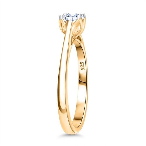 LUXURIANT DIAMOND - Lab Grown Diamant VS-EF SGL zertifiziert Ring 925 Silber Gelbgold Vermeil (Größe 20.00) ca. 0.50 ct image number 2