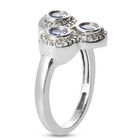 Tansanit und Zirkon-Ring, 925 Silber platiniert  ca. 0,86 ct image number 4