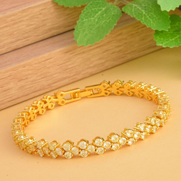 Gelbes Zirkonia Armband, ca. 19 cm, Messing ca. 16,40 ct image number 2