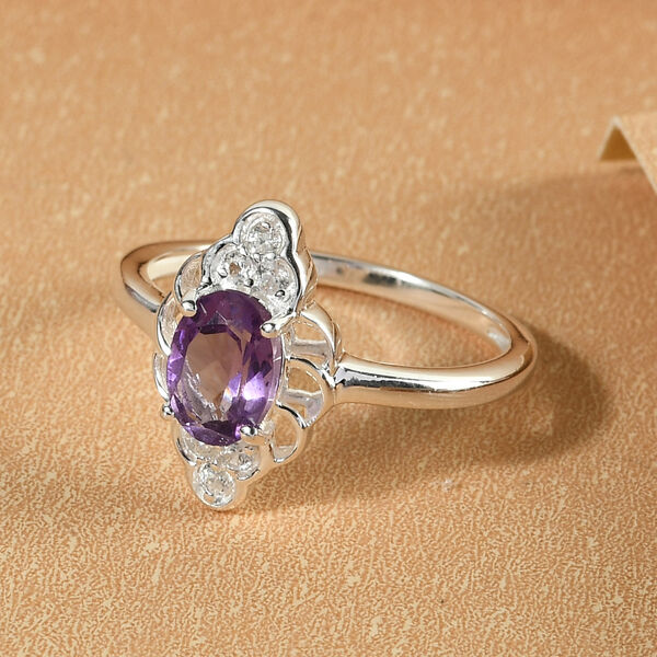 Afrikanischer Amethyst und Zirkon-Ring image number 2