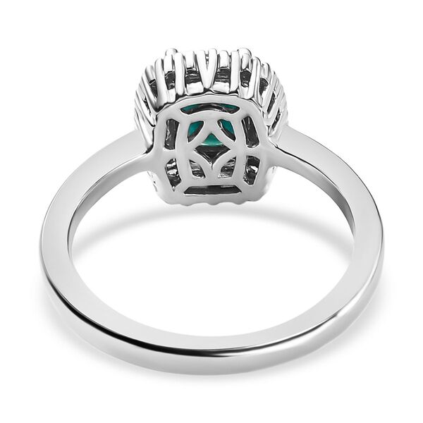 Nat&uuml;rlicher Grandidierit und wei&szlig;er Diamant-Ring, 925 Silber platiniert  ca. 1,61 ct image number 6