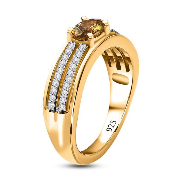 AA natürlicher, goldener Tansanit und Zirkon-Ring - 1,11 ct. image number 5