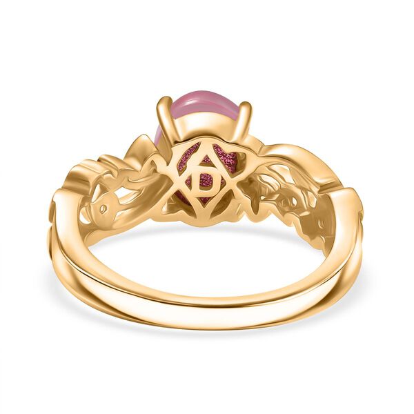 D'Joy Maulbeer Mondstein, Orissa Rose Granat Ring 925 Silber 750 Gelb Vergoldet (Gr&ouml;&szlig;e 16.00) ca. 2,37 ct image number 6