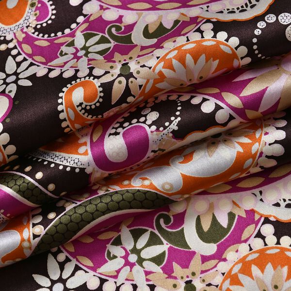 LA MAREY – Satinschal aus Maulbeerseide, Pink, Blumenmuster image number 6