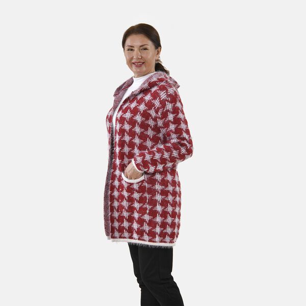 Kuschelweicher, geschmeidiger Cardigan mit zwei Taschen, 114x82 cm, rot image number 4