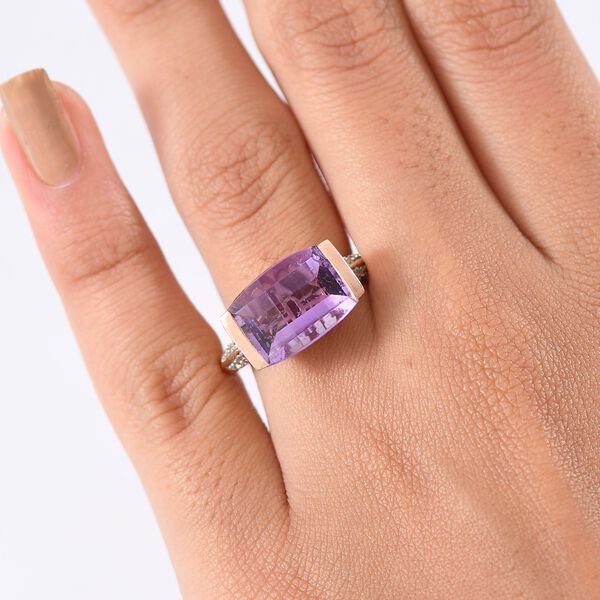 D'Joy AAA Rose De France Amethyst und Zirkon Ring - 6,12 ct. image number 3