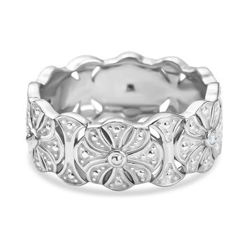 Wei&szlig;er Diamant Ring 925 Silber, platiniert (Gr&ouml;&szlig;e 18.00)