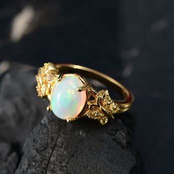 D'Joy AA Nat&uuml;rlicher, &auml;thiopischer Welo Opal und gelber Saphir Ring - 1,44 ct.
