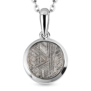 Meteorit-Anh&auml;nger mit Kette, 925 Silber platiniert ca. 7.27 ct