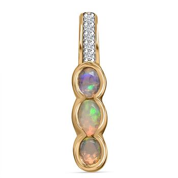 Nat&uuml;rlicher, &auml;thiopischer Welo Opal Anh&auml;nger, 925 Silber Gelbgold Vermeil, ca. 0.35 ct