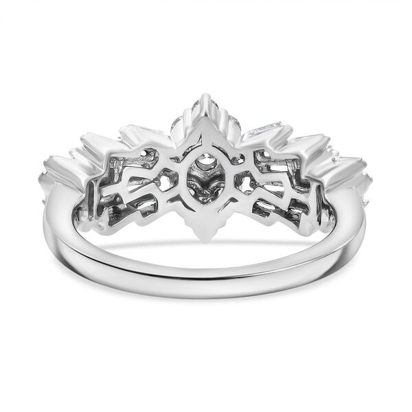 LUXURIANT 1 ct. VS-EF Labor Diamant Ballerina Ring, 925 Silber platiniert image number 7